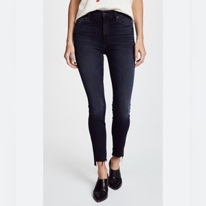 Mother stunner zip ankle step gray black jeans